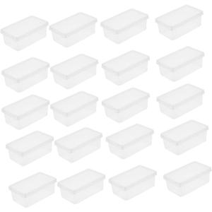 Tiramisu Container: 20pcs Transparent Plastic Cake Boxes with Lid - Rectangle Dessert Cups Carrier Bakery Food Boxes Wrapping Package Holder for Wedding Birthday
