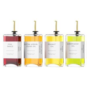 Kitchen Cooking Oil Dispenser Set, Olive Oil & Vinegar Bottles, Soy Sauce Dispenser - 4 Pieces, Gold, Elegant Book Design, Durable, Leak-Proof, Easy-Pour Spouts, Perfect for Kitchen, Dining Table