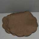 AHHFSMEI Round Faux Linen Placemats Set of 4 Heat Resistant Non-Slip Stain Proof Table Mats for Kitchen Dining Elegant Decor Place Mats (Brown,4)