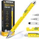 KEZKALS Easter Gifts for Men, 9 in 1 Multitool Pen, Easter Basket Stuffers, Anniversary Birthday Gifts for Men Who Have Everything, Mens Gifts for Dad Him Husband, Father's Day Gifts, Gadgets Tools (Yellow)