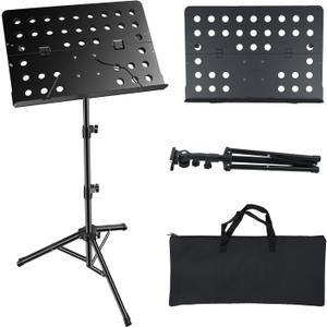 Firstar Portable Music Stand,Sheet Music Stand with Carrying Bag30-56" Height Adjustable Music Stand for Sheet Music/Book/Laptops/Projectors