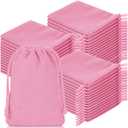 Wesnoy 200 Pieces Velvet Drawstring Pouch Bulk 2.76 x 3.54 Inches Small Jewelry Pouch Mini Gift Bags Gift Packaging Wrap Bags for Holiday Wedding New Year Party(Pink)