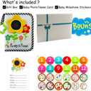 ABCKEY My Family And Friends Baby Photo Album With Sunflower Baby-safe mirror Holds 18 Photos Colourful