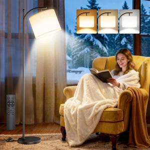 VOLISUN 10000 Lux Light Therapy Lamp, Sunlight Lamp with Magnetic Remote & Foot Switch, Adjustable Color/Brightness/Timer Happy Lamp, Full Spectrum LED Floor Lamp for Bedroom, Office, Reading (9.84''*59.06'' Floor Lamp)