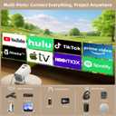 Mini Projector, Portable Projector 4K & Full HD 1080P Support, 270 Rotation Outdoor Projector, Movie Projector Compatible with Smartphone, TV Stick, Laptop, PS4, HDMI, USB