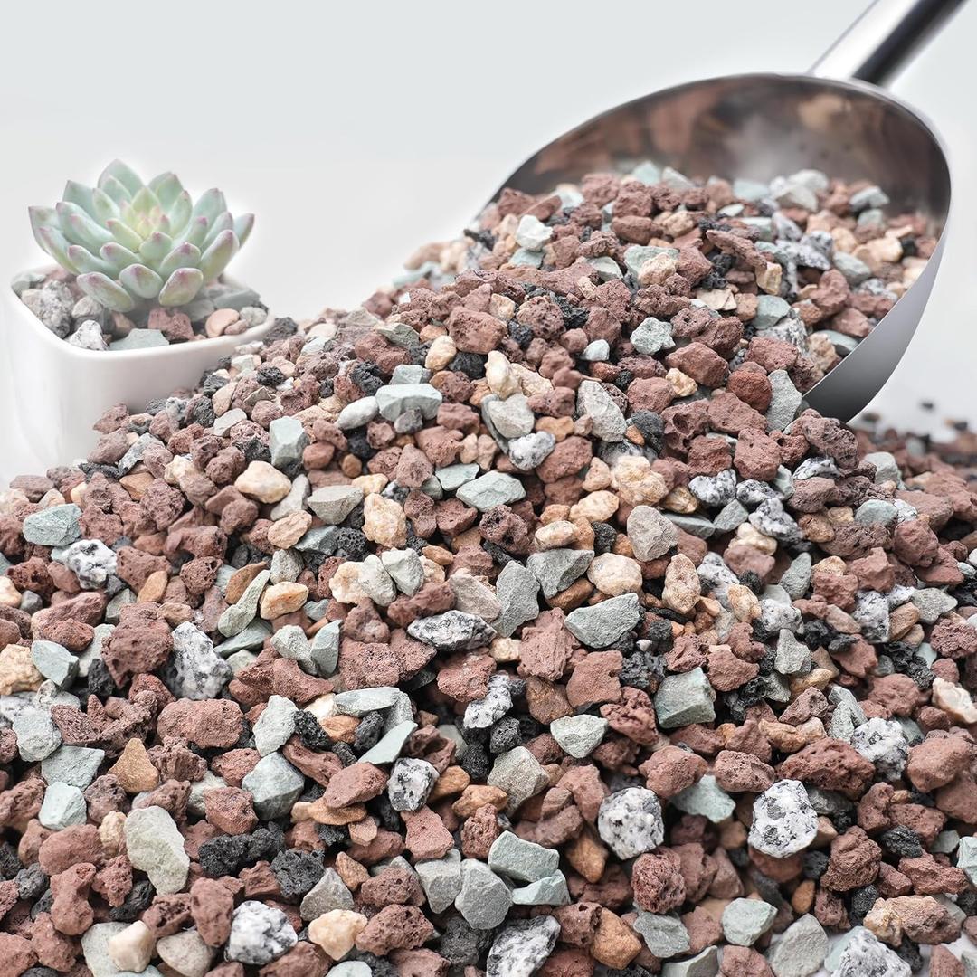 NUPICK 20lb Mix Horticultural Lava Rocks for Plants, 3/8" Colorful Succulent Potting Soil Amendments, Decorative Gravel for Cactus, Bonsai Gritty Rock, Pebbles Pumice for Vase Fillers, Top Dressing