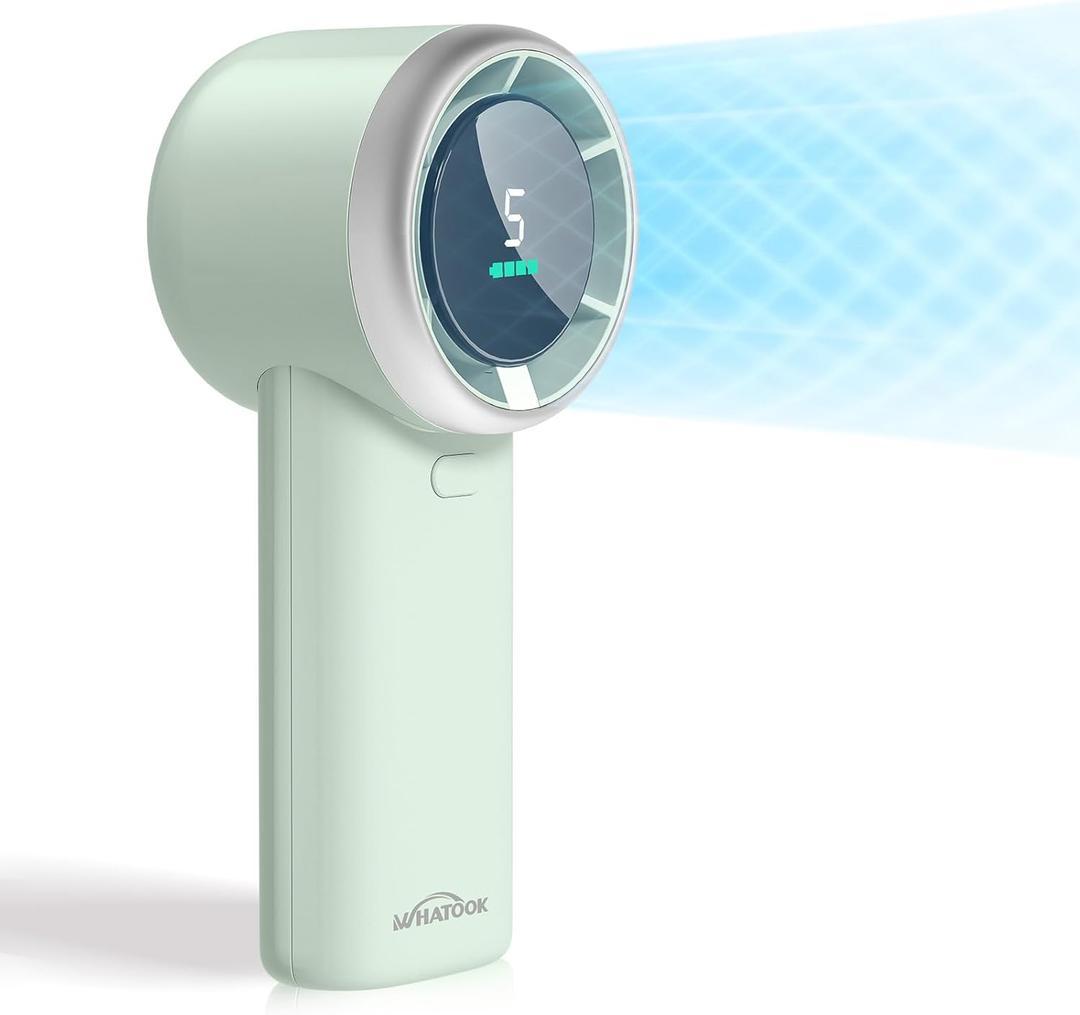Portable Mini Fan: High Speed Cooling Fan, 10 Hours Battery Life, USB Rechargeable, Small Essentials for Women, Beach Travel, Vacation (Green)