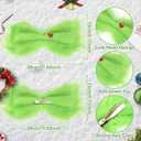 Green Furry Bow Hair Clips for Women - 2 Pack Red Heart Accent Hair Accessory
