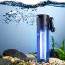 Flexzion Aquarium Filter UV, 100 Gallon Fish Tank Filter with UV Light for Green Control Cleaning, 200GPH Submersible Aquarium Pump for Turtle Tank, Freshwater Crystal Clear & Saltwater