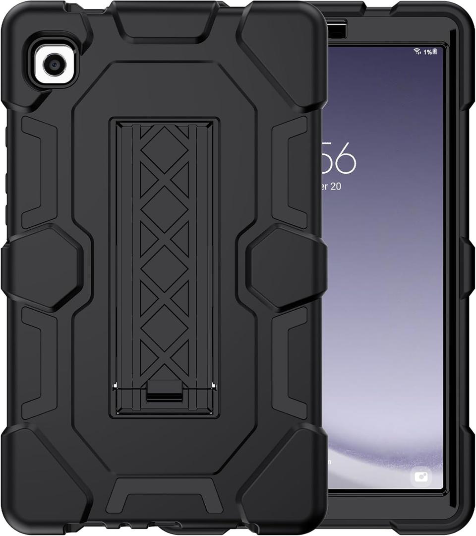 CCMAO Case for Samsung Galaxy Tab A9 Case 8.7 Inch 2023 Model (SM-X110/X115/X117), Heavy Duty Shockproof Hybrid Three Layer Protective Cover with Kickstand for Samsung A9 Tablet 8.7", Black