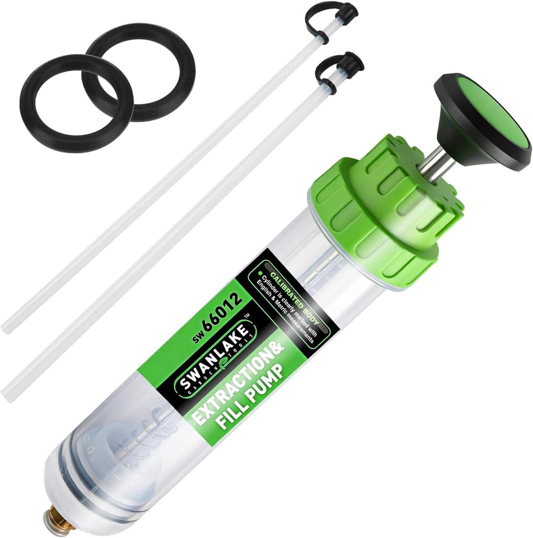 SWANLAKE 200cc Fluid Extractor, Extraction&Fill Pump,Fluid Syringe Pump Manual Suction Vacuum Fuel Car Transfer (200ML)