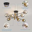 DDLLDESHI 8 Light Sputnik Ceiling Light Fixture Glass Globe Bubble Modern Chandelier for Dining Room Bedroom Kitchen Living Room Hallway Entryway Office