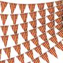 5 Packs Circus Decorations Creepy Carnival Decorations Halloween Pennant Banner Red and White Striped Banner Bloody for Halloween Party Carnival Birthday Decorations, 7.9 x 11.8 Inches