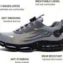 Steel Toe Work Sneakers for Men Women Lightweight Comfortable Industrial & Construction Work Safety Shoes (Gray) 38