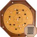 Tournament Crokinole and Checkers, 30-Inch Official Crokinole Board Game with 26" Playing Surface, Canadian Heritage Tabletop Game for Two Players, Dexterity Krokinole Games for Families and Friends
