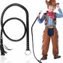 Cowboy Toys, Faux Leather Whip for Ringmaster and Catwoman Costume, Cowboy Accessories for Men and Women, Funny Halloween Party Favors Gag Gifts for Kids