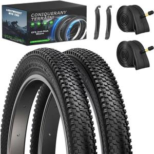 26 Inch Bike Tires Replacement 2-Pack 26x1.95 Bike Tire with Anti-Stab Weave, Folding Mountain Bicycle Tires and Tubes