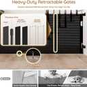 Miumoon One-Hand Operation Retractable Baby Gates, 71 inch Retractable Gate with Reinforced Strip Design to Prevent Crawling Through, 6 FT Retractable Dog Gate for Stairs, Doorways, Hallways, Black