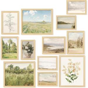 97 Decor Vintage Posters for Room Aesthetic - Vintage Wall Art Prints, French Country Decor, Farmhouse Eclectic Home, Gallery Landscape Art Pictures for Cottagecore Bedroom Kitchen Bathroom (UNFRAMED)