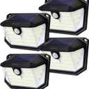 kuyimy Solar Outdoor Lights, 230 LED with Motion Sensor and 3 Modes, IP65 Waterproof, 270 Wide Angle Light, Easy-to-Install Intelligent Security Wireless Wall Lights for Porch, Garage, Yard(4 Pack)