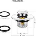 LEKEYE Tub Stopper | Shower Drain Hair Catcher | Pop-up Drain Stopper with Strainer | Bathroom Bathtub Plug | Drain Protector for 1-1/2 to 1-3/4" Bath Drain Hole (Silver)