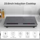 VBGK Double Induction Cooktop, 24 inch 4000W Electric cooktop with hot plate, induction stove top with LED Touch Screen 9 Levels Settings with Child Safety Lock & Timer 110V Induction cooktop 2 burner