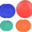Pyrex Food Storage Plastic Replacement Lid Set (Red, Cobalt Blue, Orange, Green)