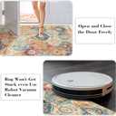 Lahome Moroccan Trellis Round Area Rugs, Washable Small Round Rug 3ft Non-Slip, Soft Vintage Ultra-Thin Circle Carpet for Bedroom Entryway Kitchen Laundry Bathroom Elise, Cream/Multi