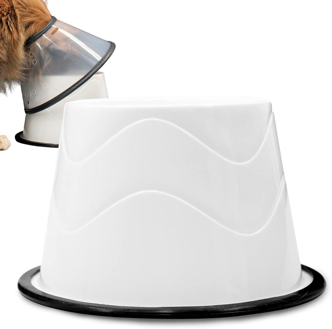 No Slip Base Elevated Bowls for Small Dogs and Cats Wearing Cone - Raised Bowls for Dogs and Cats - 2 Pair