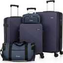 Expandable Luggage Sets 5 Piece,Suitcases with Detachable Wheels,ABS Hard Case Luggage with TSA Lock Spinner Wheels,Carry On Luggage Set (5 Piece Sets (20/24/28/DB/TB), PorscheBlue)