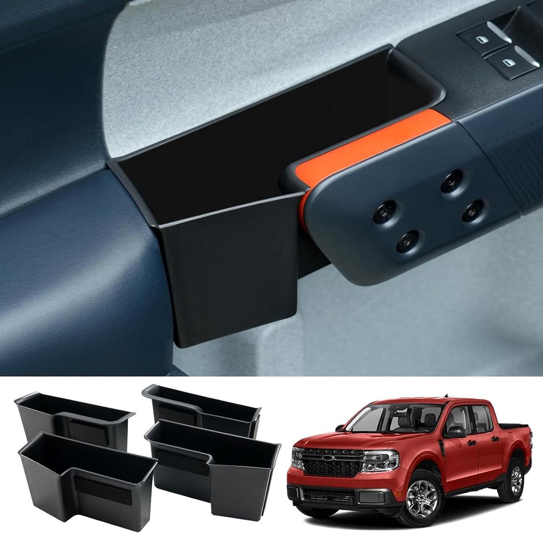 Mabett Door Handle Storage Organizer for Ford Maverick 2022-2025 Accessories, Door Handle Armrest Insert Tray Box Fit Maverick (Front Doors+Rear Doors Set)