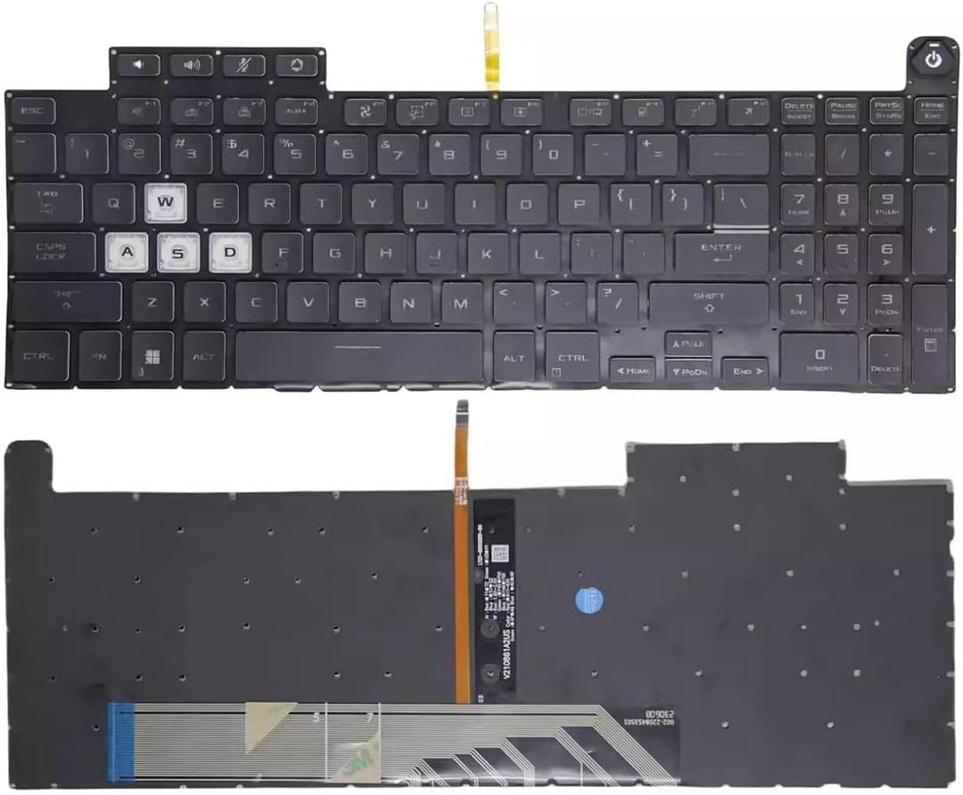 New Replacement Keyboard for Asus TUF A15 F15 FA507 FA507R FX507 FX507R FX507Z FX507ZM Keyboard with Each-Key RGB Colorful Keyboard US Layout