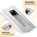 HBL' 4 Pack | 5.9 Inch Pocket Door Pulls, 304 Stainless Steel Sliding Closet Door Handle Finger Pull, Recessed Finger Pull for Bypass, Pocket and Barn Door, Silver.