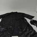 Women's Short Satin Kimono Bride Bridesmaid Wedding Robes,Black XXL/XXXL
