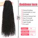 Goddess Locs Crochet Hair-24 Inch 8 Packs Boho Faux Locs Crochet Hair for Black Women Pre Looped Soft Locs with Curly Ends (1B#, 24 Inch(Pack of 8))