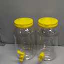 Havawish 2 Pcs 1 Gallon Plastic Beverage Dispenser with Spigot Clear Summer Kitchen Fridge Drink Dispenser for Parties Lemonade Juice Tea Beer Cold Water(Yellow,Cylinder)