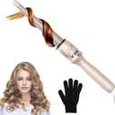 ToMe Curling Wand, Professional Ceramic 1/2-1 Inch Tapered Hair Curling Iron, Adjustable Temperature with 12 Heat Setting (180 to 410F), Dual Voltage Instant Heating Hair Wand Curler for All Hair Type