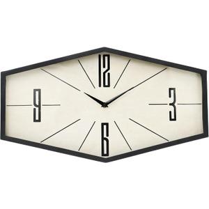 Wall Clocks Battery Operated, Mid Century Modern 20" Hexagon Geometric Decorative Wall Clock Distressed Vintage Dial Metal Glass,Retro Silent Non-Ticking for Living Room Kitchen Bedroom Decor, Large