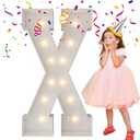 4FT Marquee Light Up Letters, Large Marquee Letters, Mosaic Balloon Frame Letter Big Letters For Engagement Wedding Decorations Birthday Party Backdrop Decor, Balloon Arch Kit Letter X