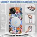 Compatible for iPhone 14 Plus Case Vintage Blue Collage Y2K European Summer Flowers Bow Cute Aethetic [Compatible with Magsafe] Rugge 2-in-1 Layer Shockproof Anti-scratch Phone Case for iPhone 14 Plus