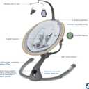 Maxi-Cosi Cassia Smart Baby Swing for Infants, Portable Foldable Swing with Music, 360 Rotation, 5 Speeds, 12 Melodies, EcoCare Fabric, Auto Motion Sensor, 2 Reclines, Classic Slate