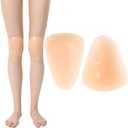 Silicone Knee Pads,Adhesive Knee Brace KneePad for Skiing Skating,Snowboarding,Ateboarding,Roller Skating,Rollerblading,Dancing,Unisex,Light Skin,M