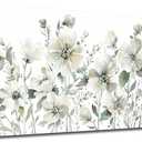 Elegant Flowers Wall Art Abstract Floral Pictures Wall Decor Modern Green Botanical Canvas Painting Flower Blossom Canvas Print Artwork for Living Room Bedroom Office Home Wall Decoration 20" x 40"