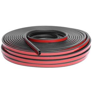 Car Door Seal Strip, 98.4 Feet Long Self Adhesive Auto Rubber Door Weather Stripping Draft Seal Strip with Double Hole, auto Weather Stripping Edge Protector for Car Window, Door and Engine Cover