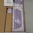 Wireless Keyboard and Mouse Combo, Full Sized Wireless Keyboard and Adjustable DPI Mouse, 2.4GHz USB Receiver, Silent Keyboard and Mouse for PC, Windows, MAC, Desktop, Laptop(Purple)