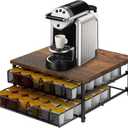 Coffee Pod Drawer Holder Capsule Storage Organizer 2 Tier Coffee Pods Holder With Sliding Baskets for 72 Capacity K Pod, Suit for Home Office Cafe Counter (Black)