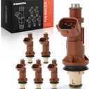 A-Premium Set of 6 Fuel Injectors Compatible with Toyota Tacoma, Tundra, 4Runner 1999 2000 2001 2002 2003 2004, V6 3.4L, Naturally Aspirated, Replace# 2320962040
