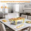 ROVSUN Chafing Dishes for Buffet 4 Pack, 9QT Chafing Dishes [Elegant Gold & Silver] with Rolled-Edge Design, Catering Chafer Warmer Set with Folding Frame for Party Wedding Banquet