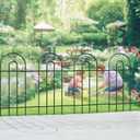 FOREHOGAR Garden Fence Border 32inX20ft Black Metal Wire Garden Fencing Panel Outdoor Folding Decorative Fences Flower Lawn Edging for Landscape Patio Yard