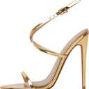 Strappy High Stiletto Heels, Ankle Strap Buckle Heeled Womens Sandals, Sexy Comfort Open Round Toe Heels for Daily Party Dress